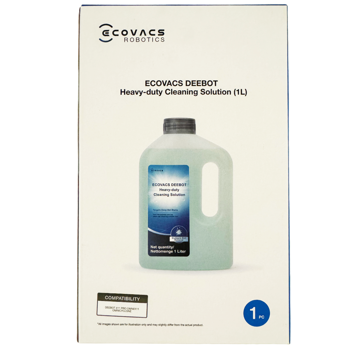 Ecovacs Heavy-Duty Rengøringsmiddel 1L – Tilbehør til DEEBOT X11 Serie