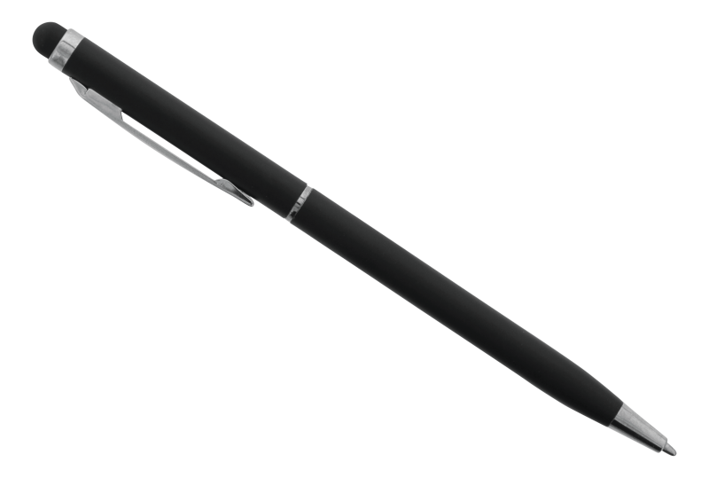 Touch pen med kuglepen, 2 i 1, Sort
