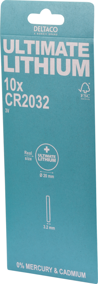 Ultimate Lithium CR2032 Knapbatteri 3V - 10 stk
