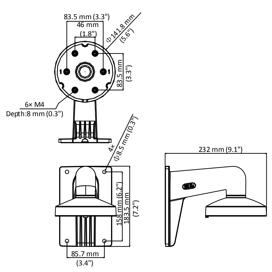 Hikvision Vægbeslag DS-1273ZJ-DM32