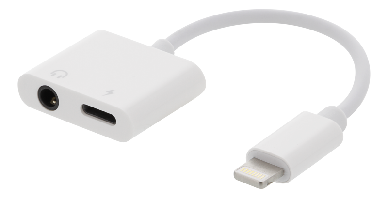 Lightning til 3,5 mm jack, understøtter opladning og lyd