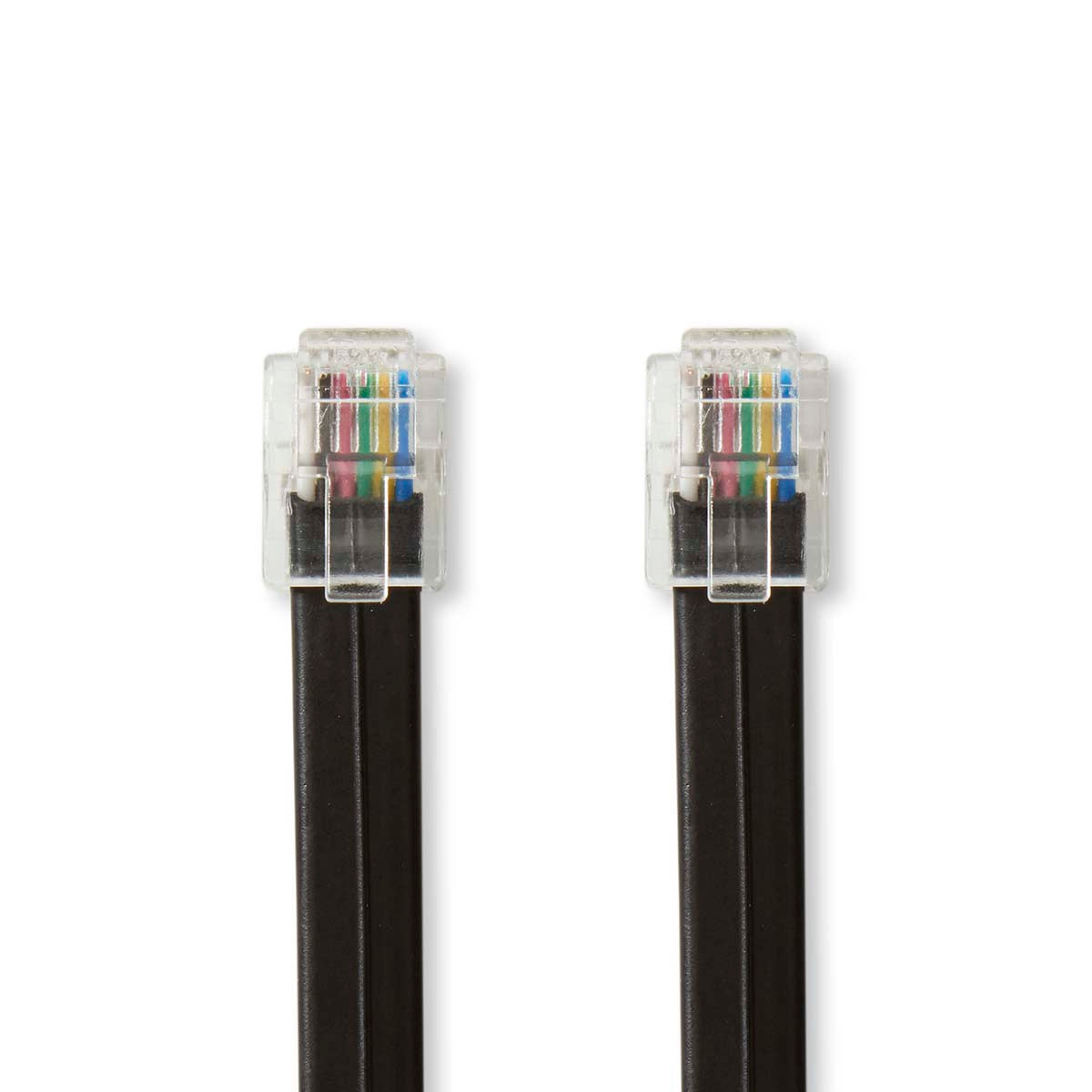 Tenefon Kabel RJ12 Han - RJ12 Han sort, 1 meter