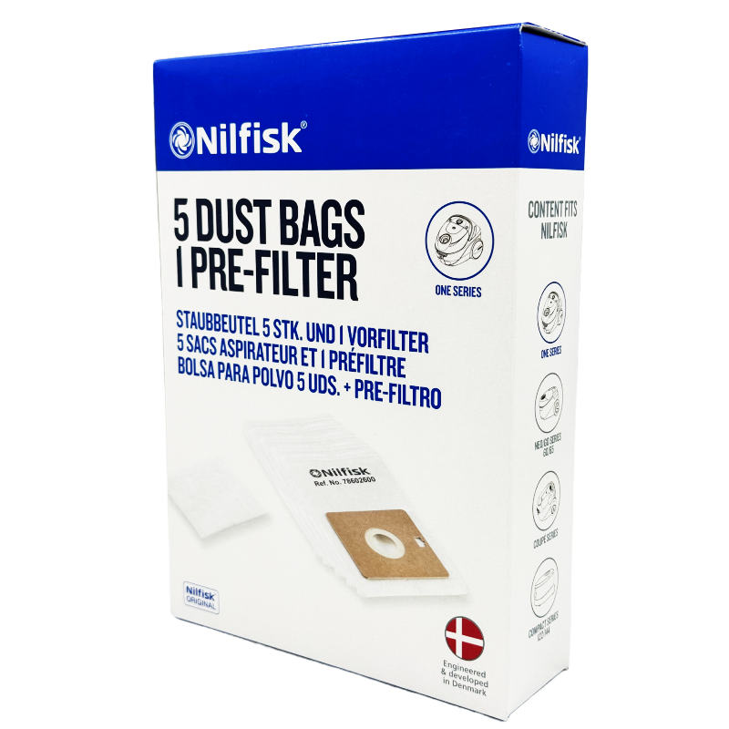 Nilfisk One støvposer (5 stk. + 1 Filter)