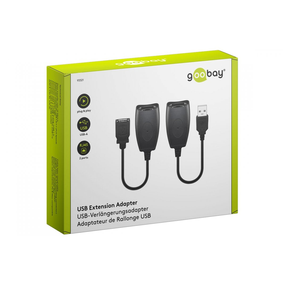 Goobay USB forlænger op til 40m via netværkskabel