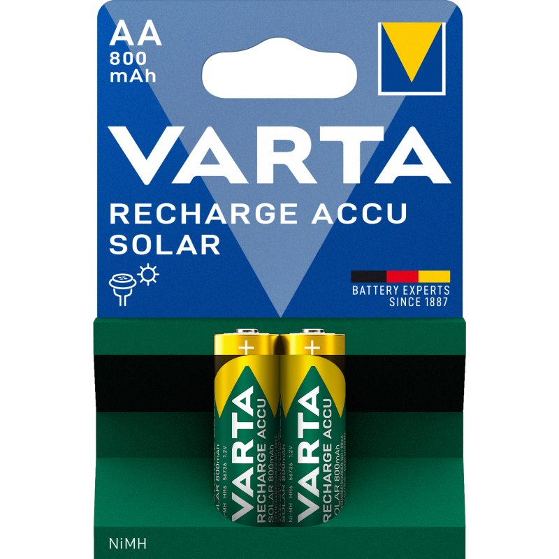 Varta genopladelige / Recharge Charge Accu Solar AA 800mAh 2 Pack
