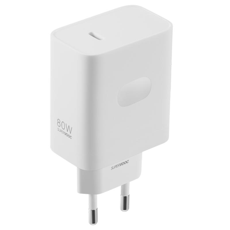 OnePlus SuperVOOC 80 W GaN Power Adapter, Type-C, white