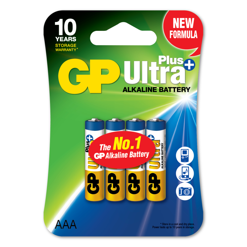 GP Ultra Plus Alkaline AAA 4 Pack (B)