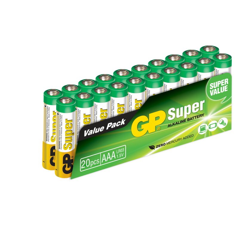 GP Super Alkaline AAA 20 Pack (S)