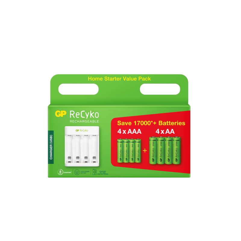 GP ReCyko Kit 4st AA 2100mAh + 4st AAA 850mAh NiMH