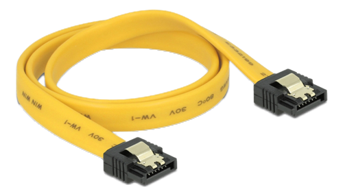 SATA, 7-pin, 6GB/s, 50cm, gul
