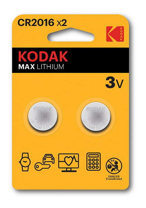 Kodak CR2016 batteri, 2 stk