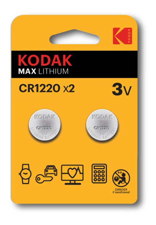Kodak CR1220 batteri, 2 stk