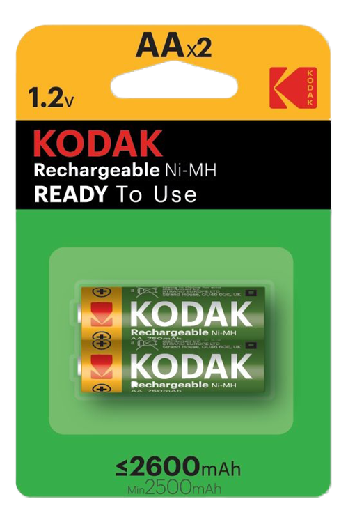 Genopladelige 2xAA batterier 2500 mAh