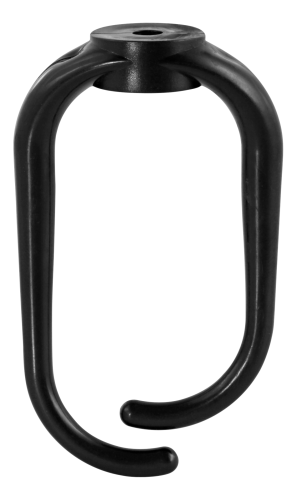 Kabelhænger i plast, skruemontering, 1 skruehul, sort