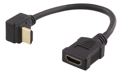 HDMI hun til HDMI han, vinklet, sort
