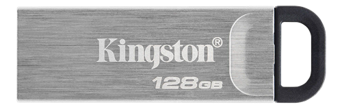 Kingston USB 3.2, 128GB, Hukommelsestik, sølv