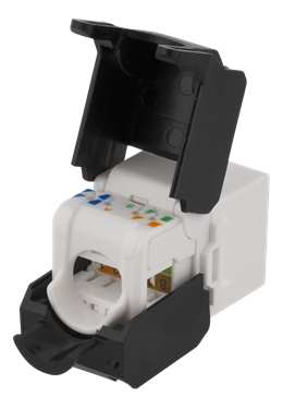 Cat6A Keystone, Hvid Tool-free