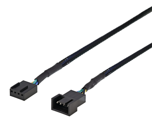 4pin blæser forlænger 0,6m, sort