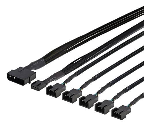 PWM splitter 4pin & Molex til 5x4pin - 0.45m