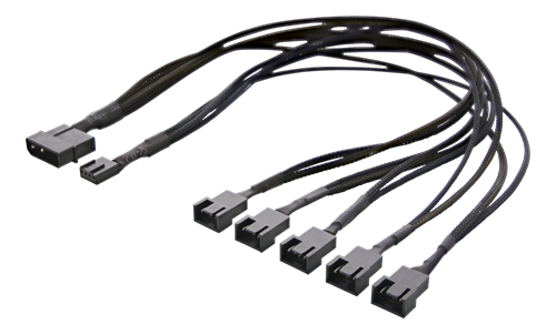 PWM splitter 4pin & Molex til 5x4pin - 0.45m