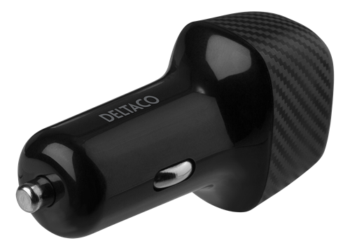 12/24v Usb biloplader. max 36W sort