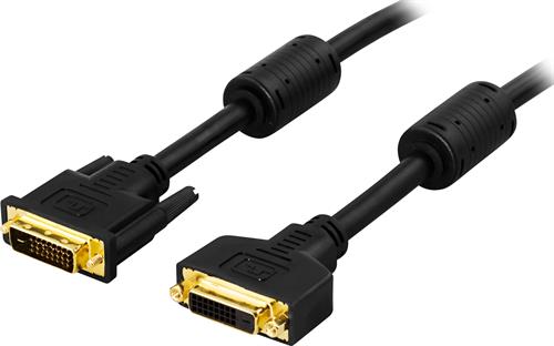 DVI-D forlænger, Dual link 2m sort