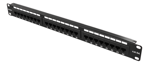Patchpanel, 24 ports integreret, CAT6A