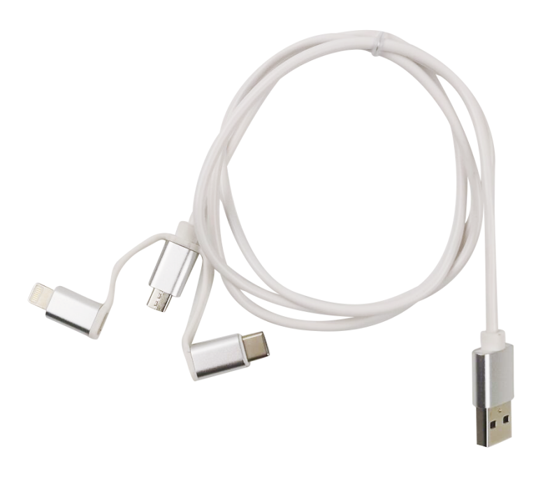 USB-A - 3in1, MicroUSB, Lightning, USB-C, 1m