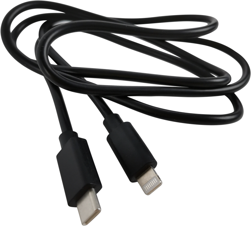 USB-C - Lightning, 2.4A, 1m, sort
