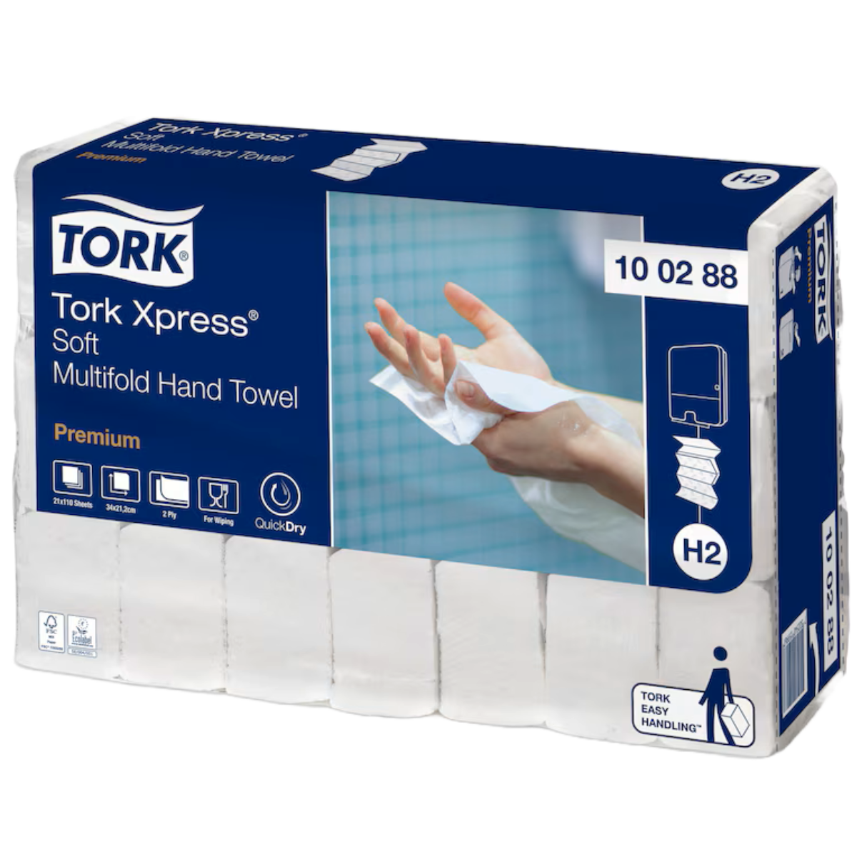 Tork Xpress Soft Multifold Håndklædeark H2 – 2310 ark, 2-lags, 34 x 21,2 cm, Hvid