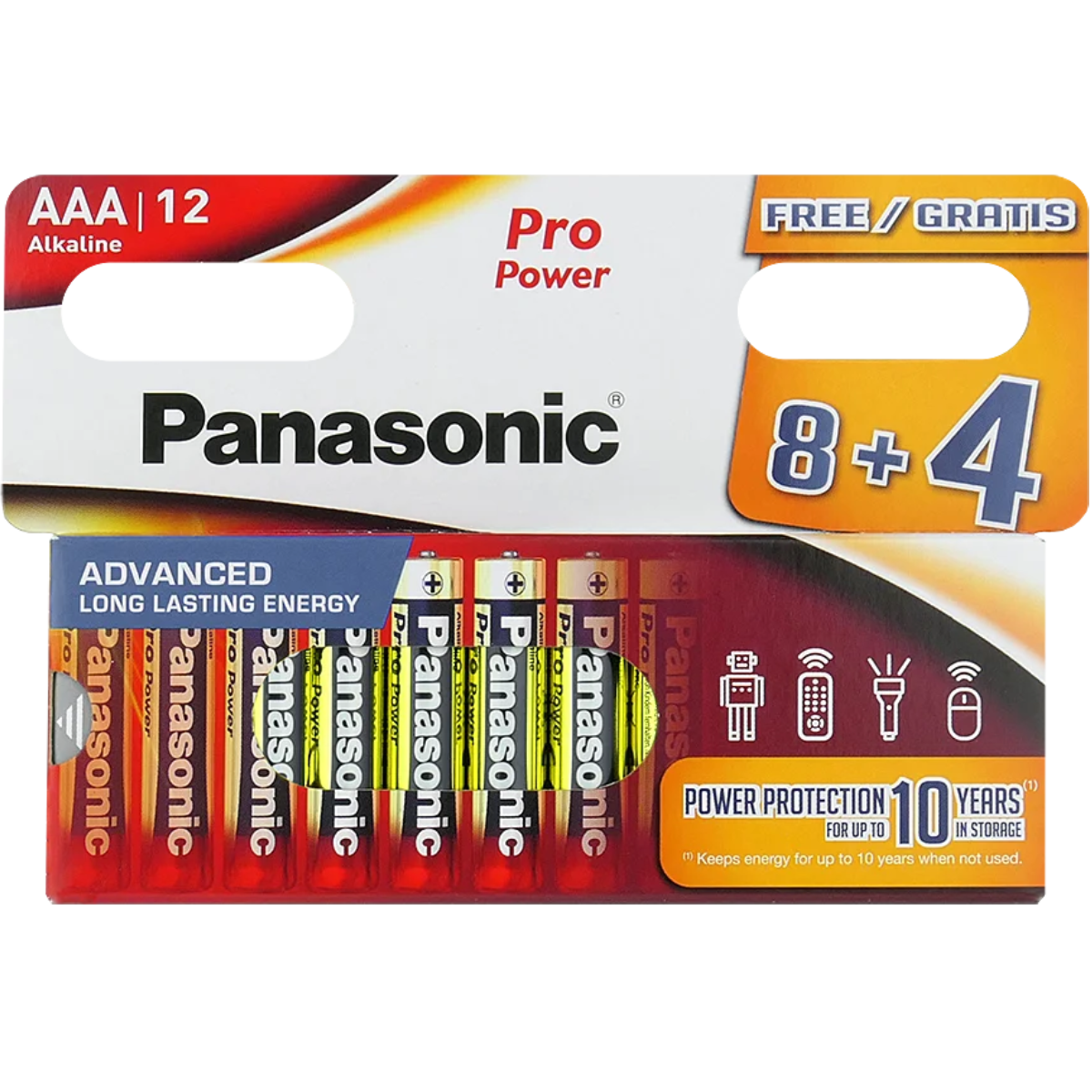 Panasonic Pro Power LR03 AAA Alkaline Batterier, 12-pak (8+4)