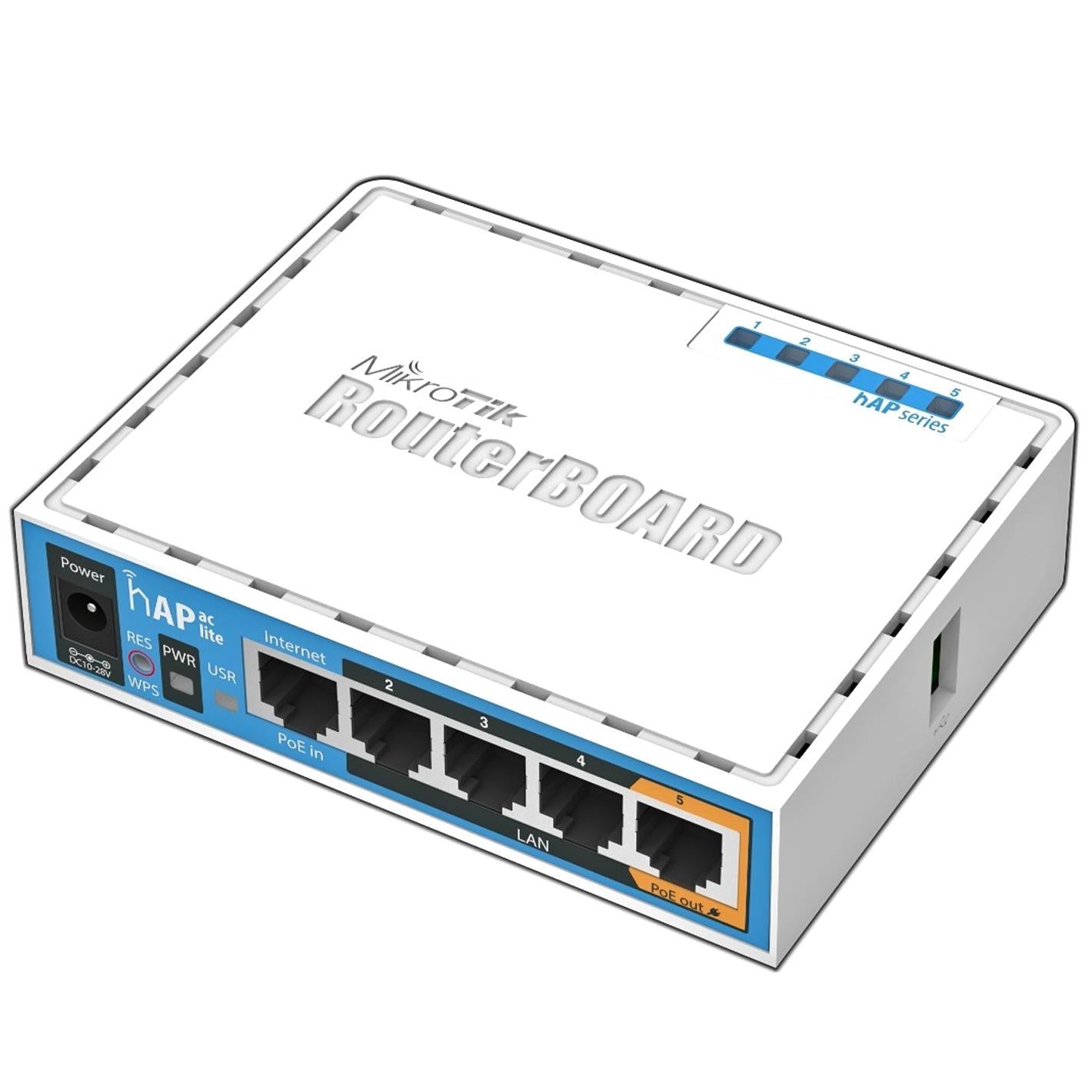 MikroTik hAP ac lite, Dual-Band WiFi Access Point & Router. 10/100 Mbit