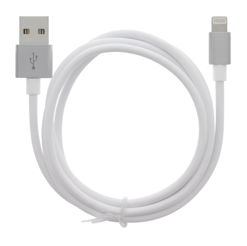 Kabel USB-A - Lightning 2.4A, 1m, Hvid
