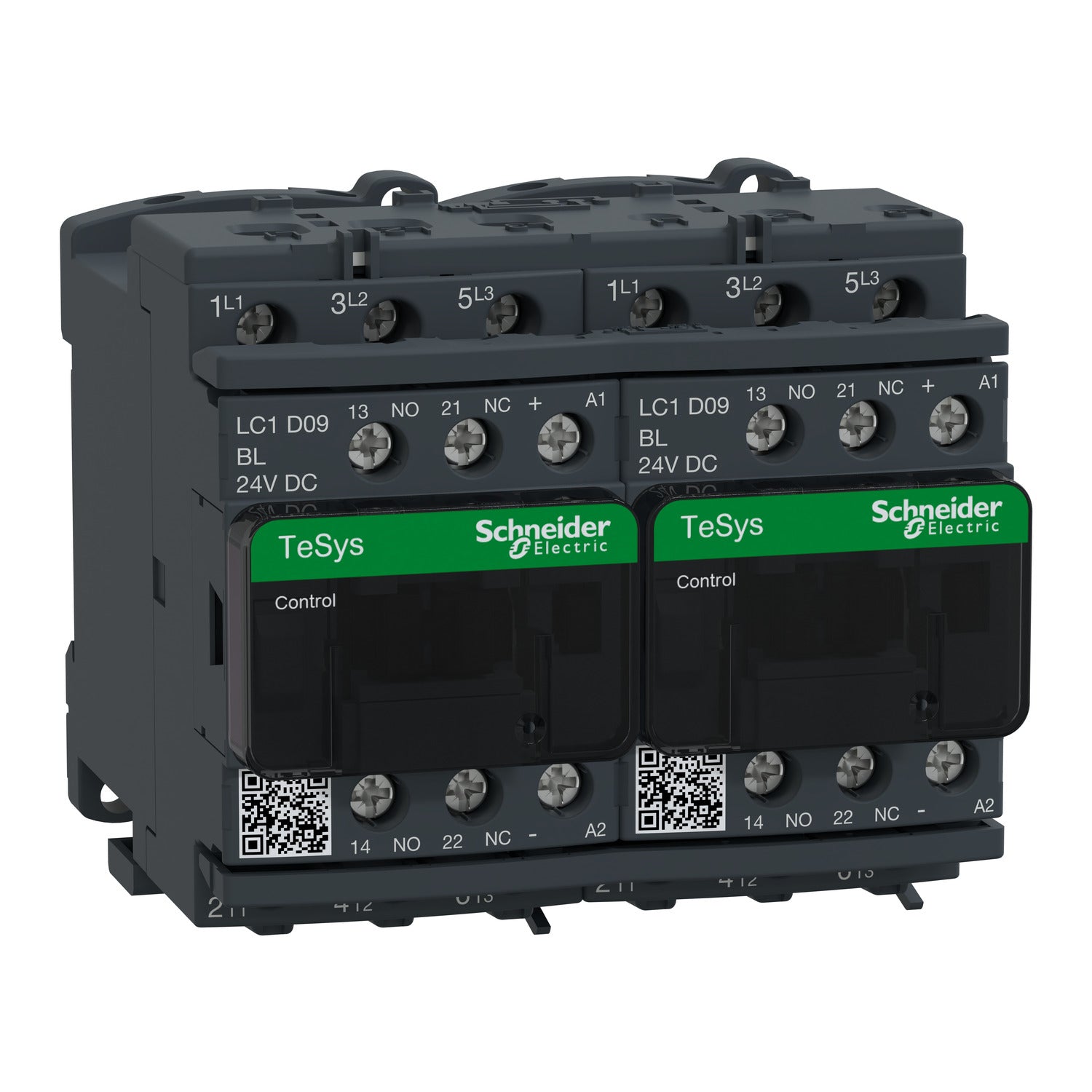 Schneider Electric TeSys LC2D09BLV D kontaktor til reversering 3 polet 3NO) AC-3 <= 440 V 9 A - 24 V DC spole