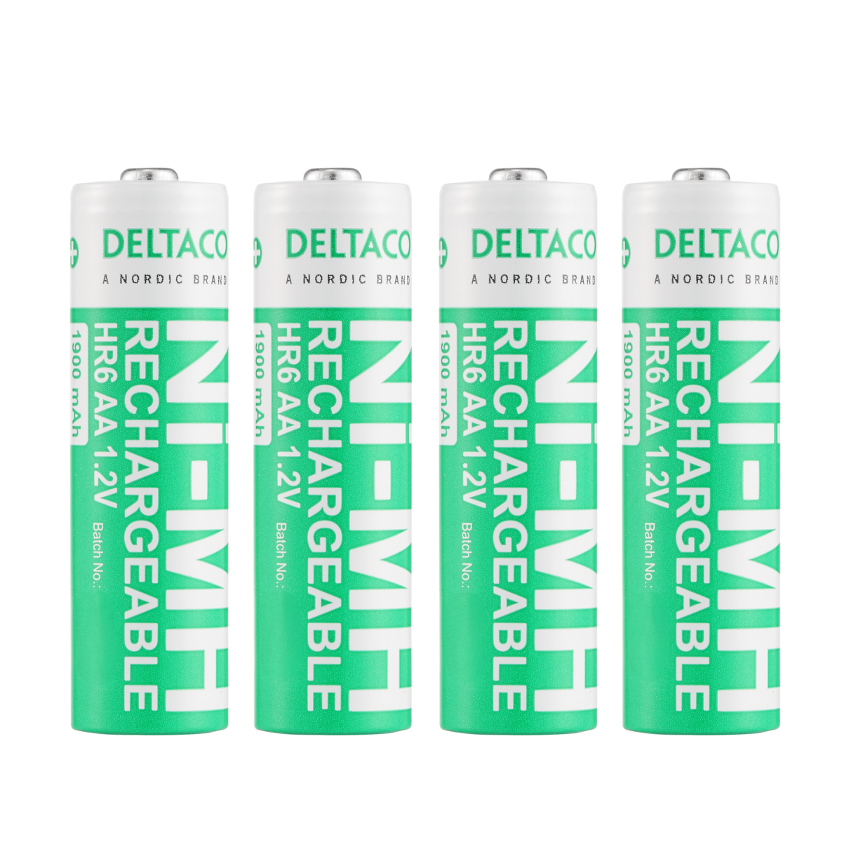 Genopladelige AA/LR6 batterier, 1900mAh, 4-pak