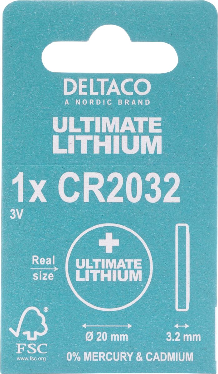 Ultimate Lithium CR2032 Knapbatteri 3V - 1 stk