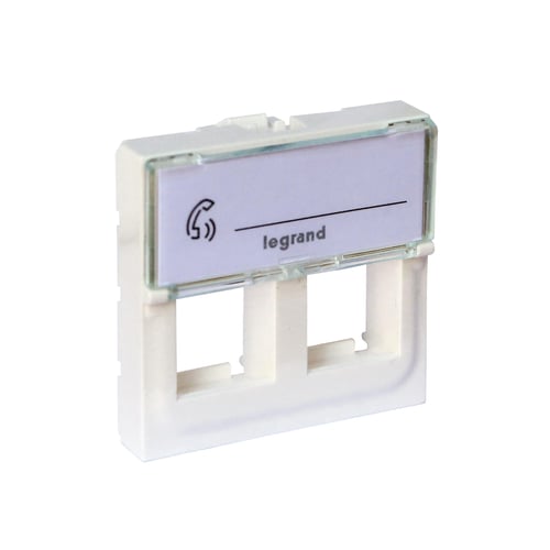 Legrand Mosaic Dataudtag for 2x Keystone RJ45 2 modul plan hvid