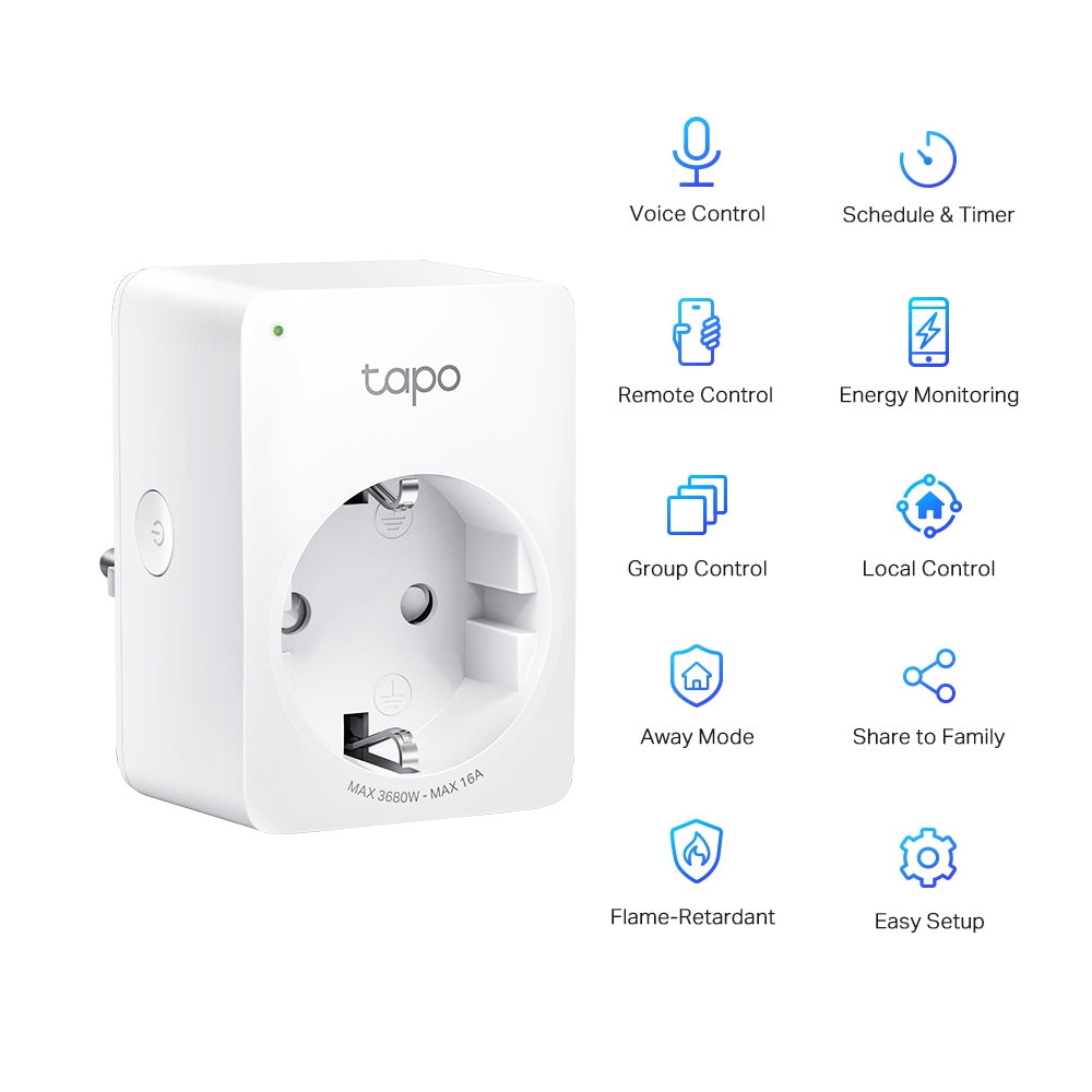 TP-Link TAPO P110 Smart WiFi Stikkontakt 4-Pack, Energimonitorering