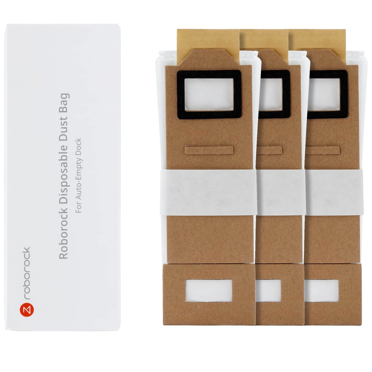 Roborock Støvposer, 3-pak til S7+ og S7 MaxV Plus Auto-Empty Dock, Originale