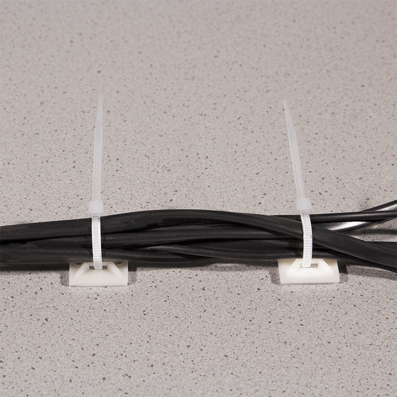 Kabelbinderholder, 100 stk, selvklæbende, 39.5x39.5 mm