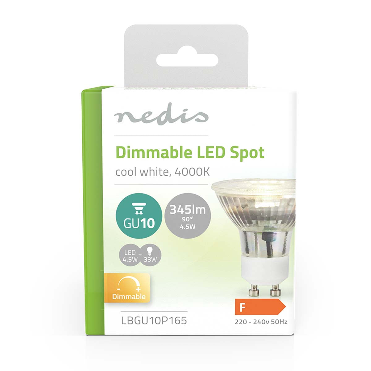 LED Pære GU10, Spot | 4.5 W | 345 lm | 4000 K | Dimbar | Dagslys | Retro stil | 1 stk.