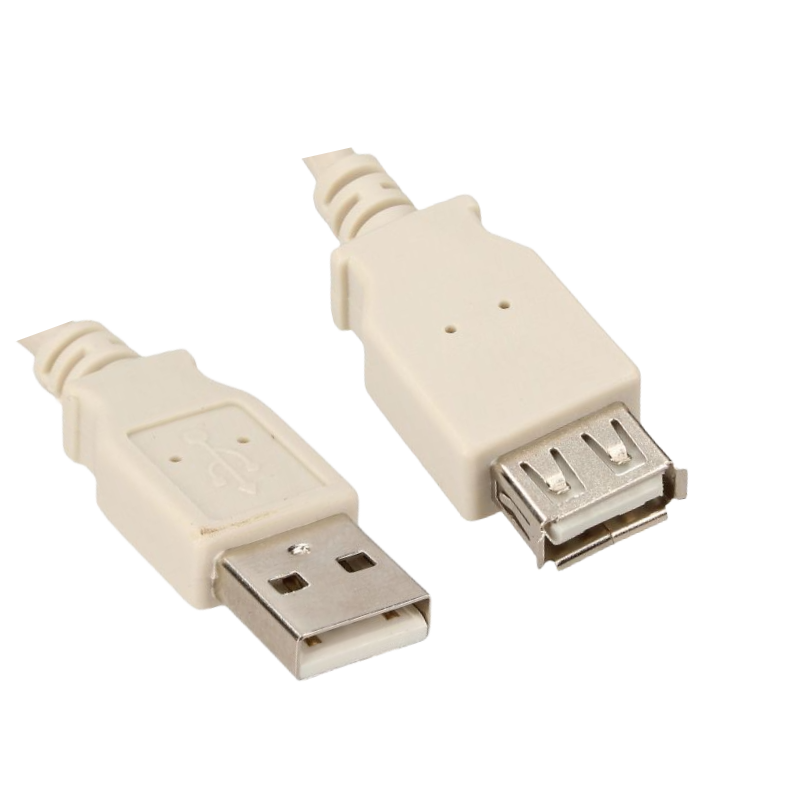 USB 2.0 forlænger, 0,5m - Grå