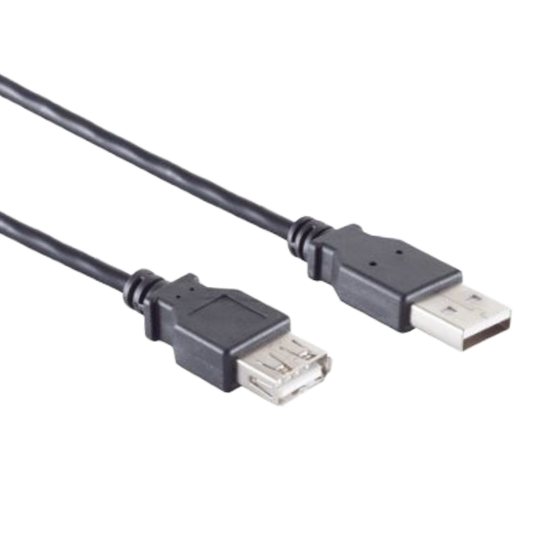 USB 2.0 forlænger, 1,8m - Sort