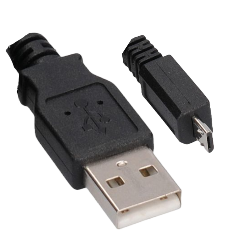 Micro usb kabel - Usb 2.0, Sort 1m