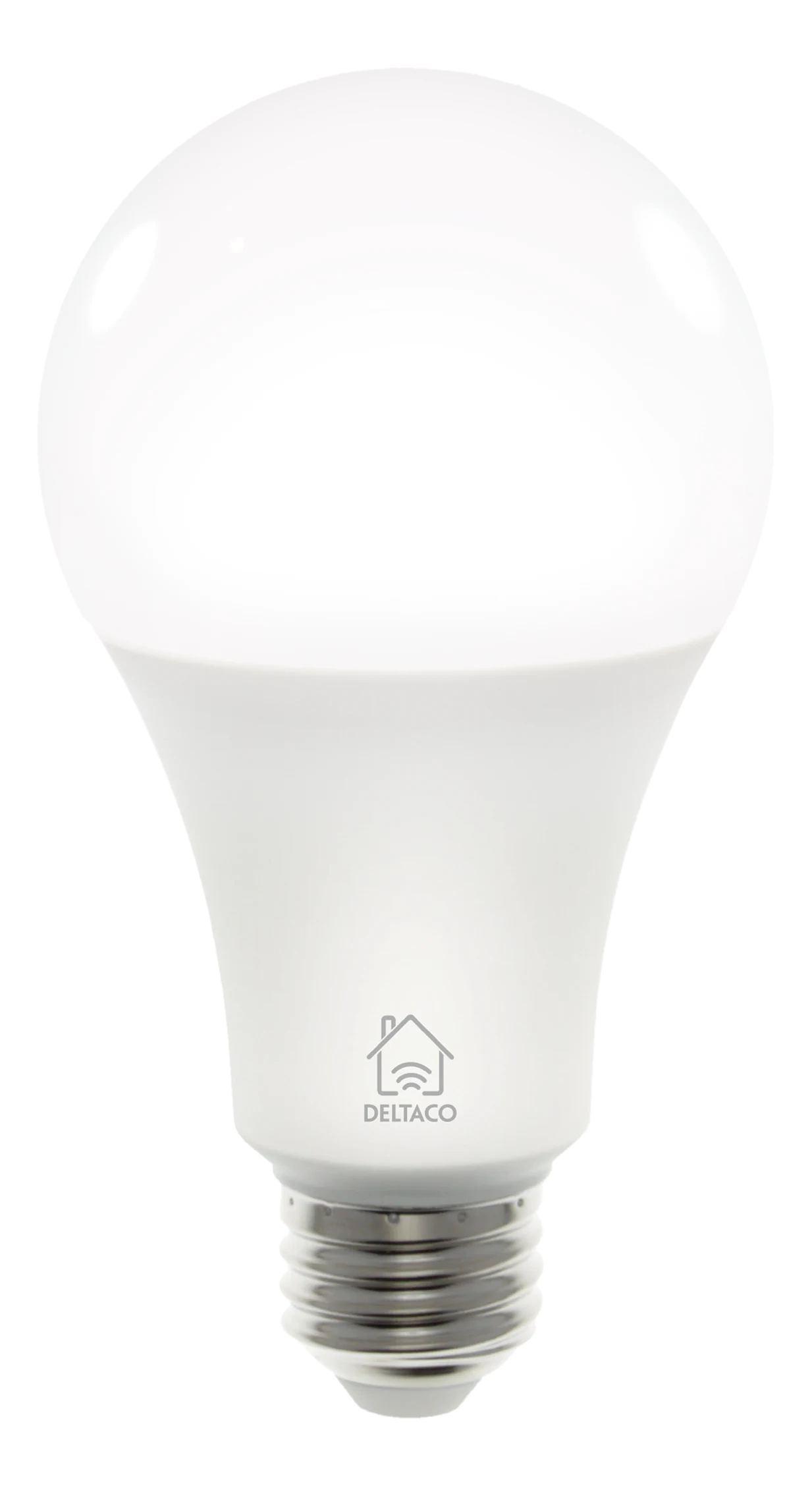 Deltaco LED-lampe, E27, Wi-Fi 2,4GHz, 9W, 806lm, dæmpbar, 2700K-6500K, 220-240V, hvid