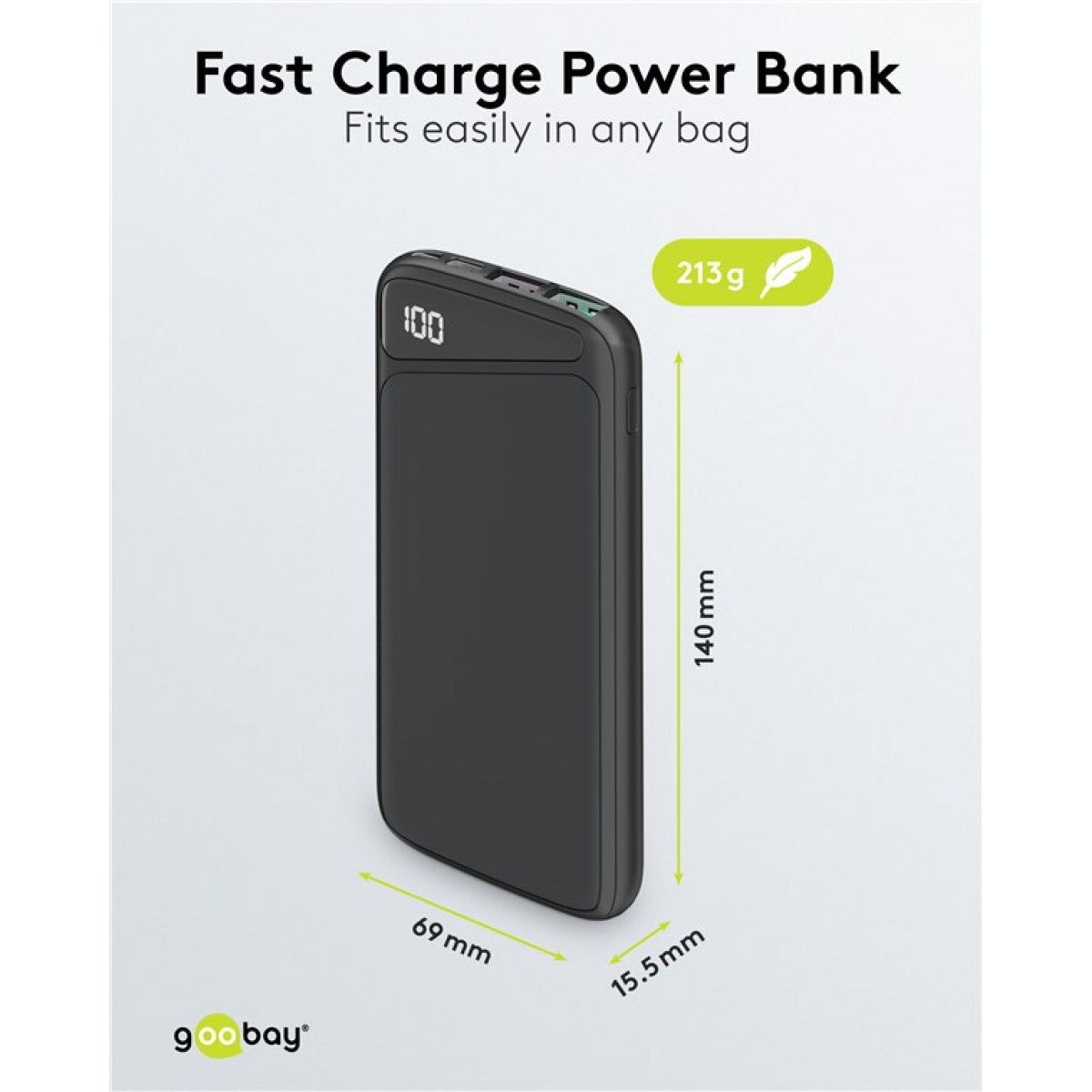 Goobay Power Bank 10.000 mAh med Power Delivery