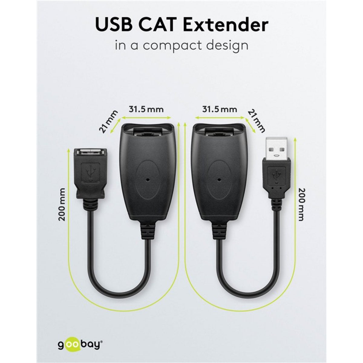 Goobay USB forlænger op til 40m via netværkskabel