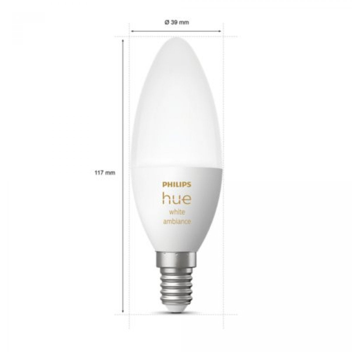 Philips Hue WA 2-pak E14 B39 Candle LED-pærer Hvid Ambiance