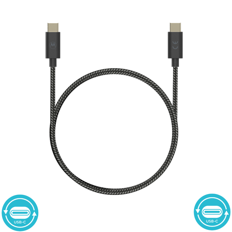 Motorola Mobile Premium USB-C to USB-C Cable 1.5m, Black/Gray