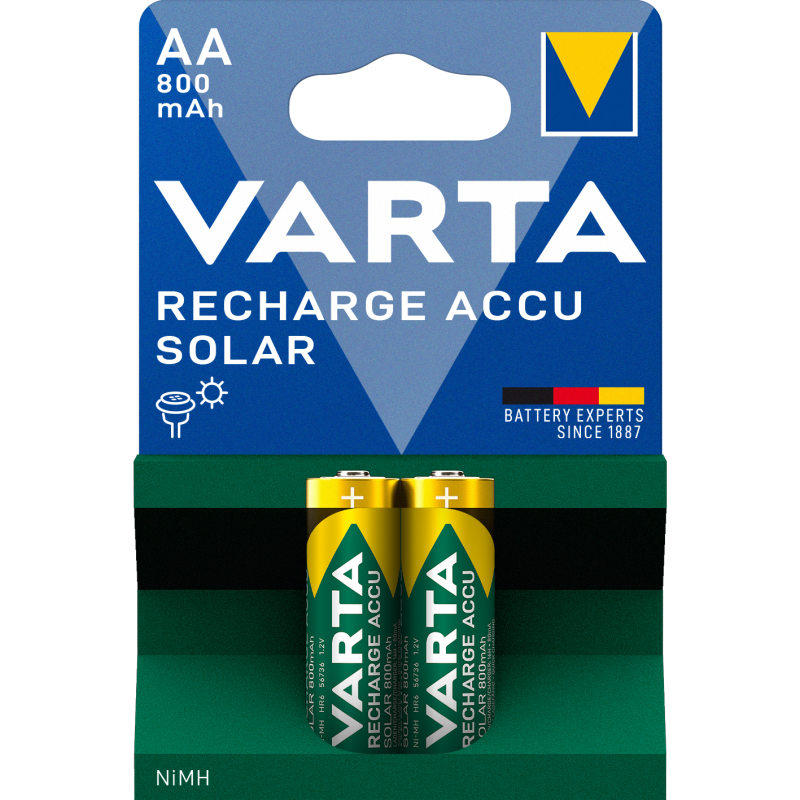 Varta Recharge Charge Accu Solar AA 800mAh 2 Pack